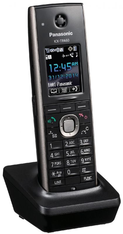 Телефон IP-DECT Panasonic KX-TGP600RUB Black 1xFE LAN, 1x2.5 мм роз'єм для гарнітури, DECT, SIP, PoE, 1.8" кольоровий дисплей