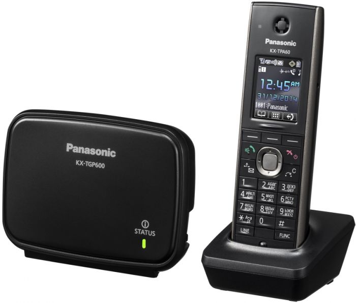 Телефон IP-DECT Panasonic KX-TGP600RUB Black 1xFE LAN, 1x2.5 мм роз'єм для гарнітури, DECT, SIP, PoE, 1.8" кольоровий дисплей