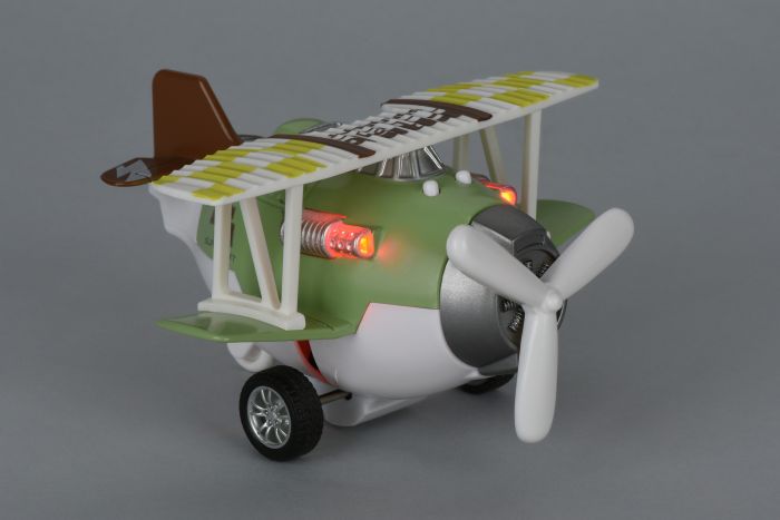 Літак металевий інерційний Same Toy Aircraft світло, музика, зелений