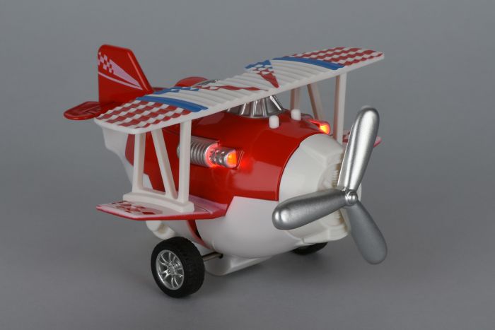 Літак металевий інерційний Same Toy Aircraft світло, музика, червоний