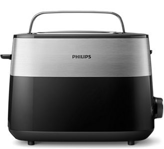 Тостер Philips Daily Collection 830Вт, метал/пластик, чорний