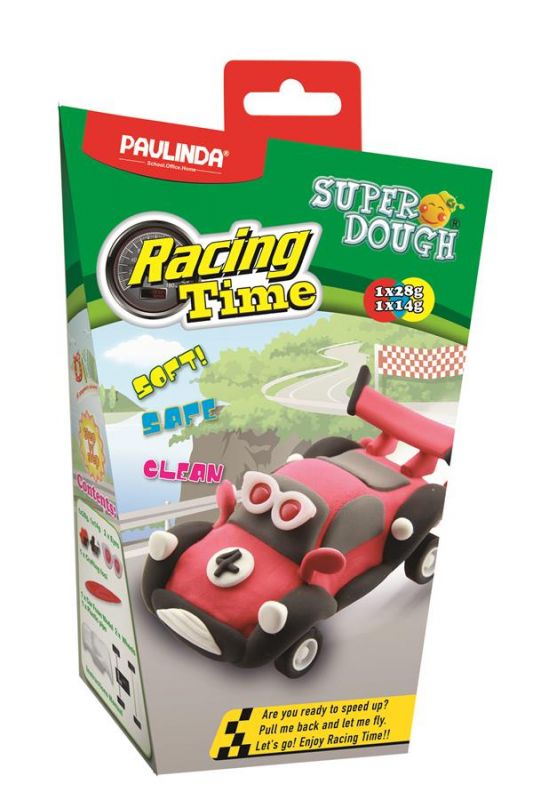 Маса для ліплення Paulinda Super Dough Racing time Машинка інерційний механізм, червоний