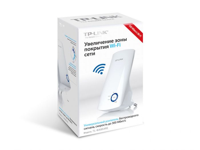 Розширювач покриття WiFi  TP-LINK TL-WA854RE N300, 1хFE LAN