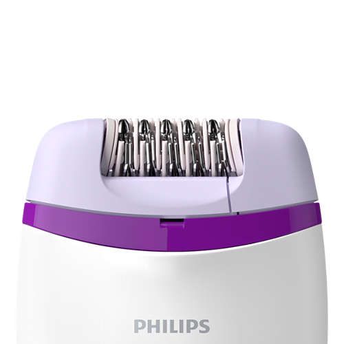 Епілятор Philips Satinelle Essential дисковий, від мережі, пінцет.-20, сух., біло-фіолетовий