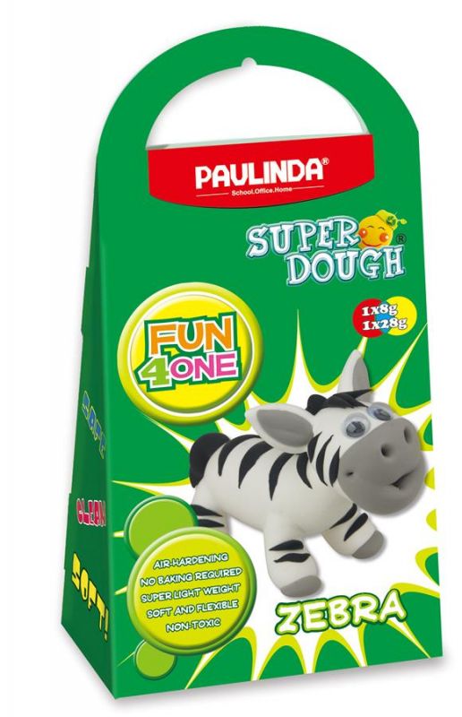 Маса для ліплення Paulinda Super Dough Fun4one Зебра рухливі очі