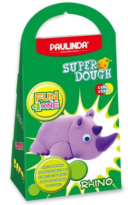 Маса для ліплення Paulinda Super Dough Fun4one Носоріг рухливі очі