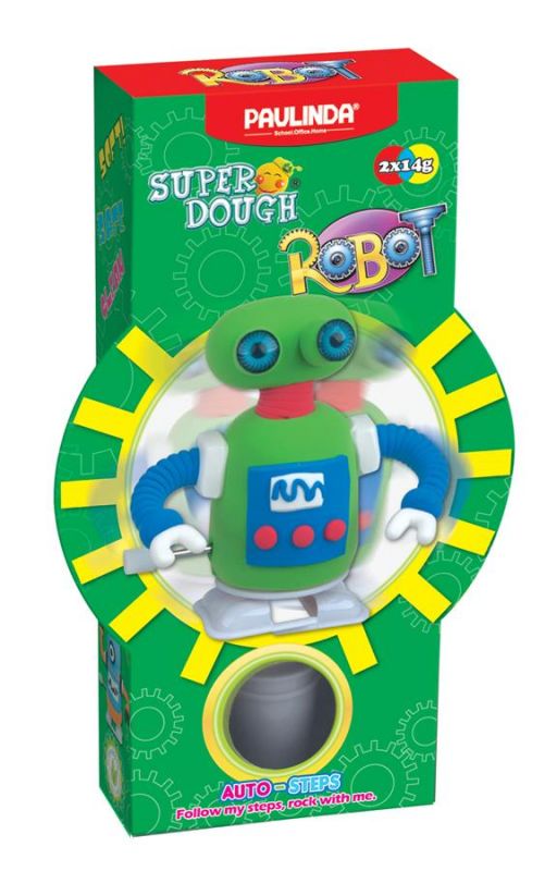 Маса для ліплення Paulinda Super Dough Robot заводний механізм, крокує, зелений