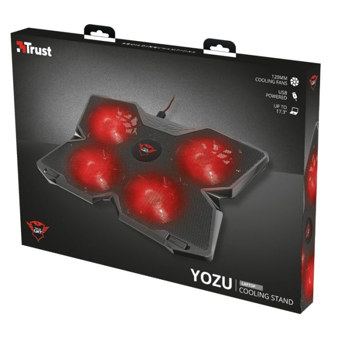 Підставка для ноутбука Trust GXT 278 Yozu, до 17.3", RED LED, чорний