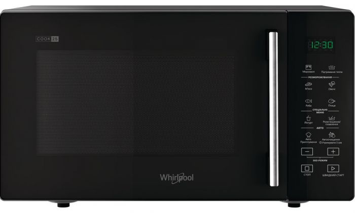 Мікрохвильова піч Whirlpool, 25л, електронне керув., 900Вт, дисплей, чорний