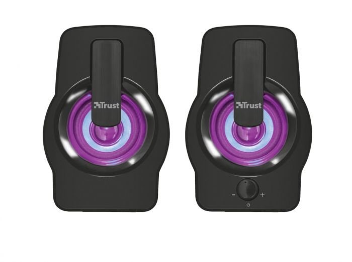 Акустична система Trust Gemi 2.0, USB/AUX, RGB, чорний