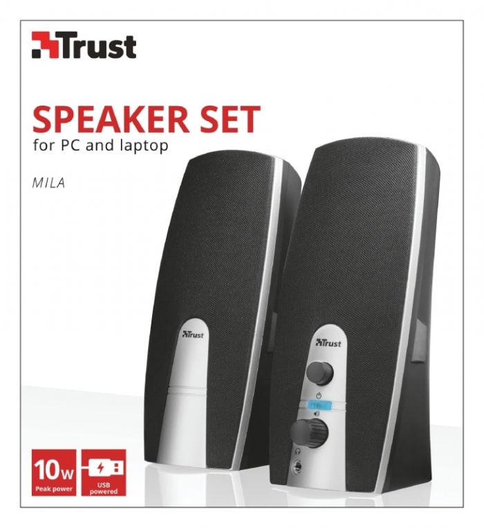 Акустична система Trust Mila 2.0, USB/AUX, чорний