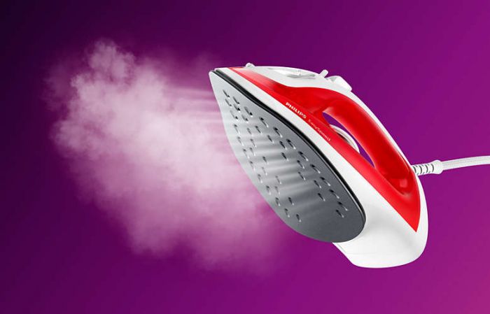 Праска PHILIPS 2000Вт, 220мл, паровий удар, керам. підошва, червоний