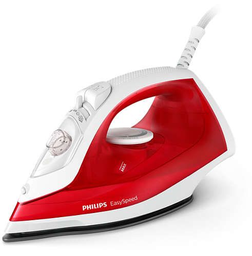 Праска PHILIPS 2000Вт, 220мл, паровий удар, керам. підошва, червоний