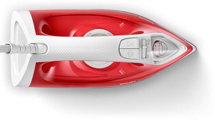 Праска PHILIPS 2000Вт, 220мл, паровий удар, керам. підошва, червоний