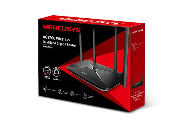 Маршрутизатор MERCUSYS AC12G AC1200, 3xGE LAN, 1xGE WAN