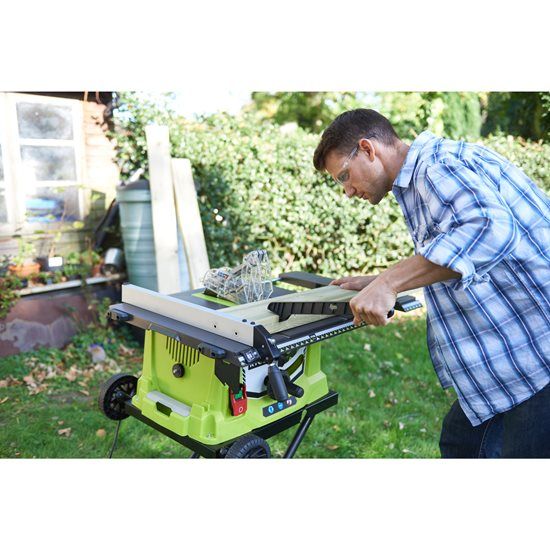 Стіл розпилювальний Ryobi RTS1800EF-G 1800Вт диск 254мм 26.8кг зі станиною та транспорт.колесами