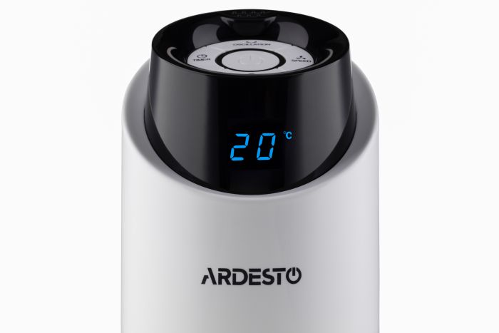 Вентилятор ARDESTO FNT-R36X1W колонний, 90см, 50Вт, пульт ДК, дисплей, чорно-білий