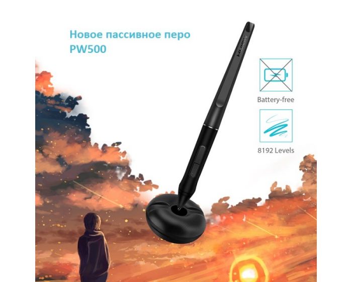 Графічний монітор Huion 21,5" Kamvas Pro 22, DP/USB-А/HDMI, чорний