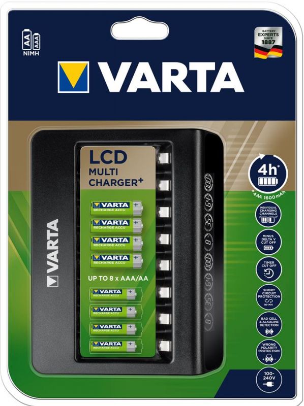 Зарядний пристрій Varta LCD Multi Charger PLUS АА/АААх8 Зарядний пристрій Varta LCD Multi Charger PLUS АА/АААх8