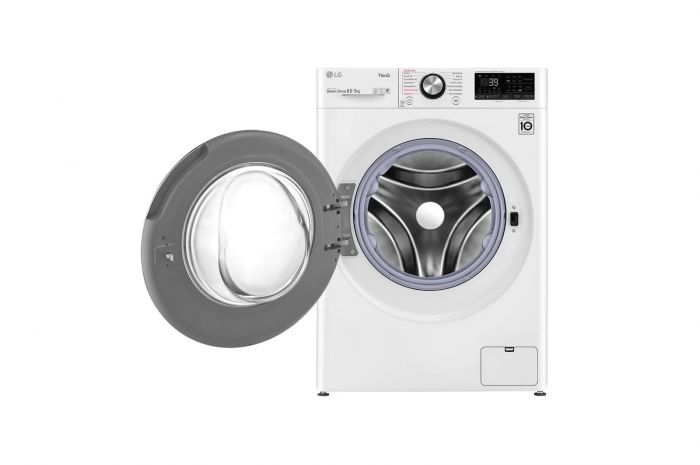 Прально-сушильна машина LG фронтальна, 8.5(5)кг, 1200, А, 47см, дисплей, пара, інвертор, білий