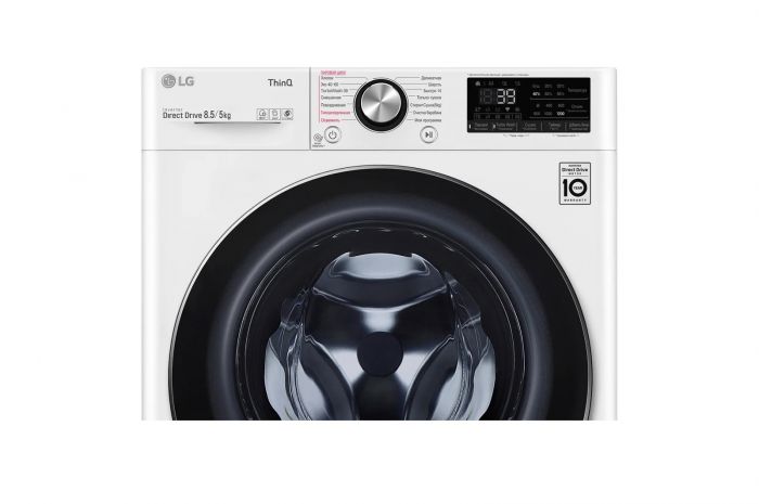 Прально-сушильна машина LG фронтальна, 8.5(5)кг, 1200, А, 47см, дисплей, пара, інвертор, білий