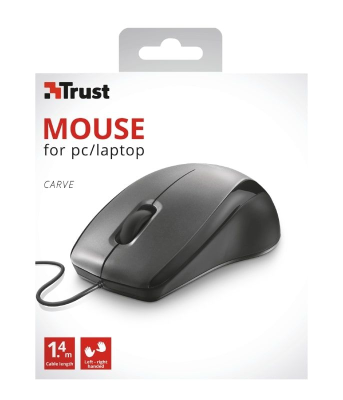 Миша Trust Carve, USB-A, чорний