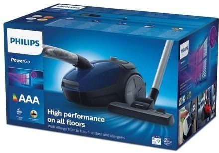 Пилосос Philips мішковий PowerGO, 750Вт, 3л, НЕРА, синій