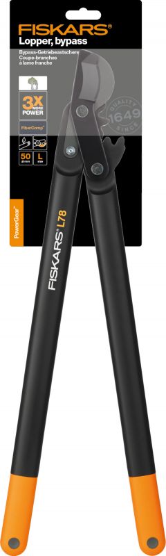 Сучкоріз площинний Fiskars PowerGear L78, посилений, d 50мм, 69.2см, 1060гр