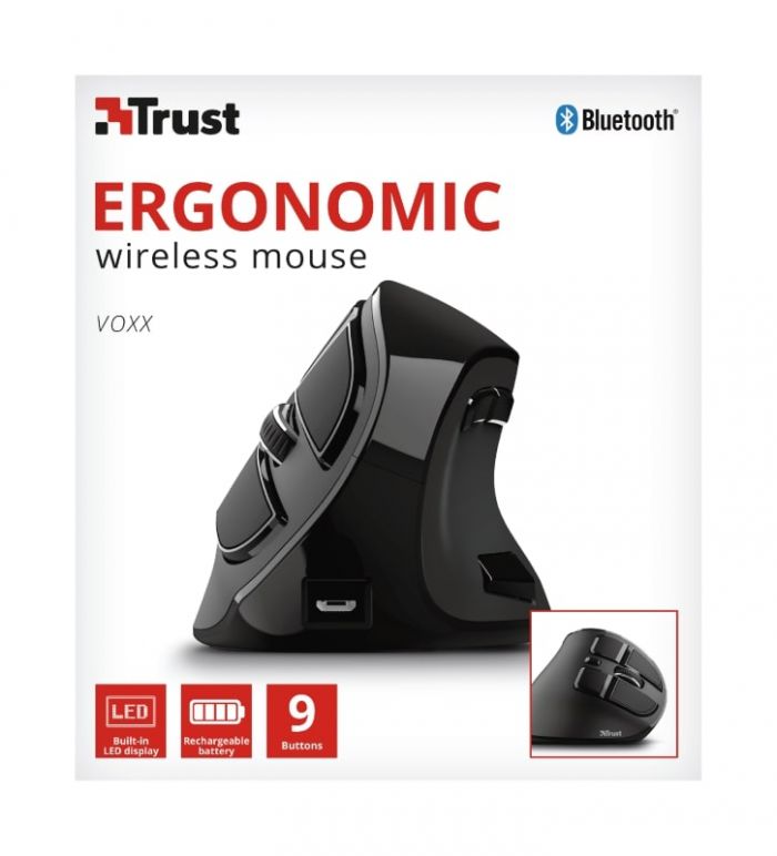 Миша Trust Voxx Rechargeable Ergonomic, WL, чорний