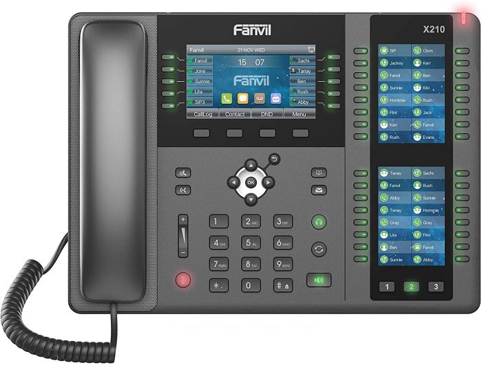 Телефон IP Fanvil X210 2xGE LAN, 1xUSB-A, BT, SIP, VPN, PoE, 4.3" кольоровий екран, до 106 DSS клавіш