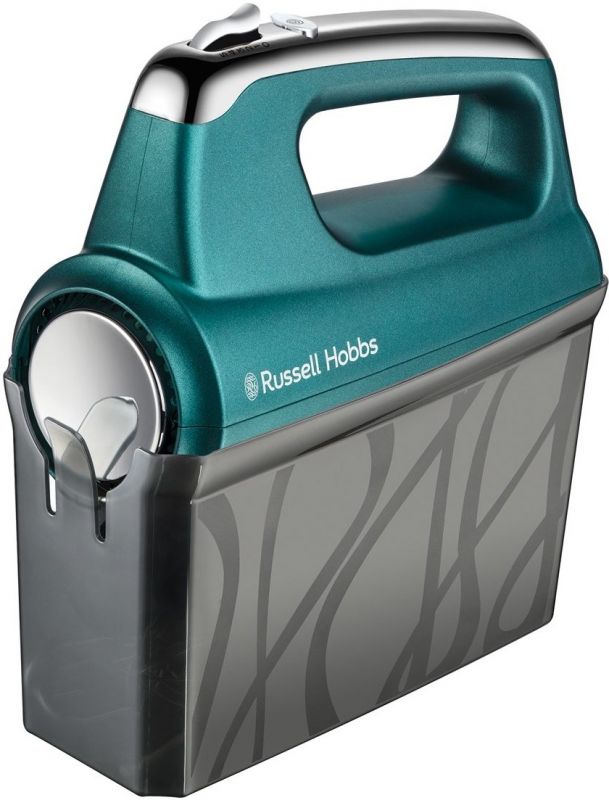 Міксер Russell Hobbs ручний Turquoise, 350Вт, насадки-4, турборежим, бірюзовий