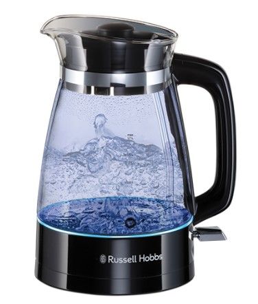 Електрочайник Russell Hobbs Hourglass 1.7л, скло, підсвічування, чорно-сріблястий