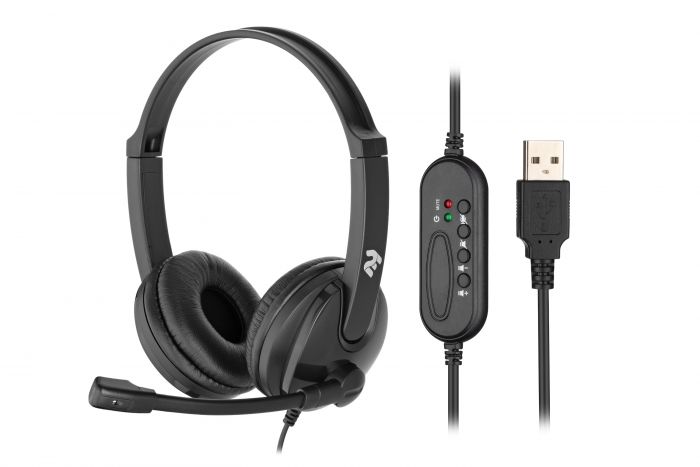 Гарнітура ПК стерео On-ear 2E CH12 USB, omni-mic, 2м, чорний