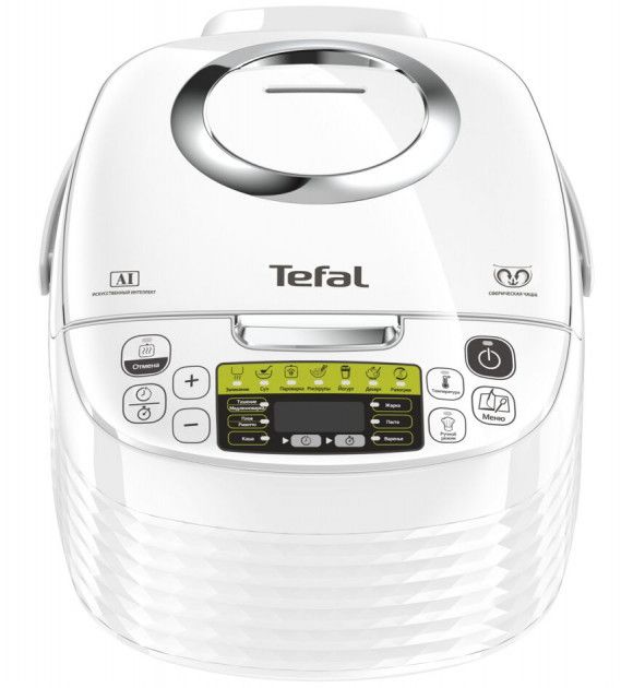 Мультиварка Tefal Spherical, 750Вт, чаша-5л, електронне керув., пластик, білий