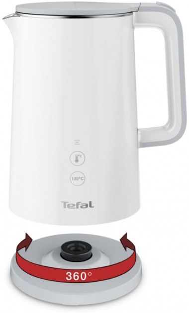 Електрочайник Tefal Sense kettle 1.7л, Strix, з подвійними стінками, 5 темп.реж, чорний