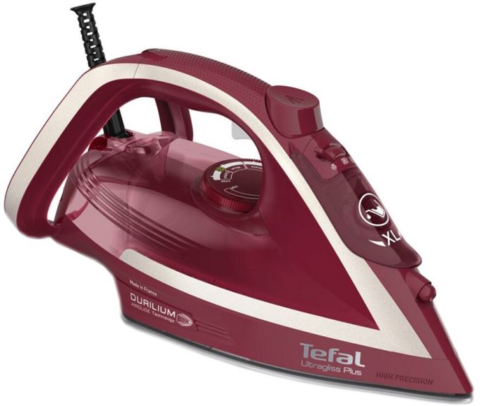 Праска Tefal Ultragliss Plus, 2800Вт, 270мл, паровий удар -260гр, постійна пара - 50гр, керам. підошва, бордовий