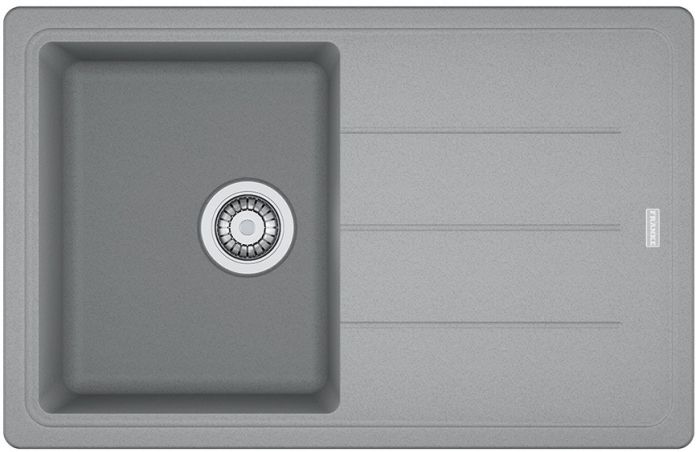 Мийка кухонна Franke Basis, фраграніт, прямокутник, з крилом, 780х500х200мм, чаша - 1, накладна, BFG 611-78, сірий камінь