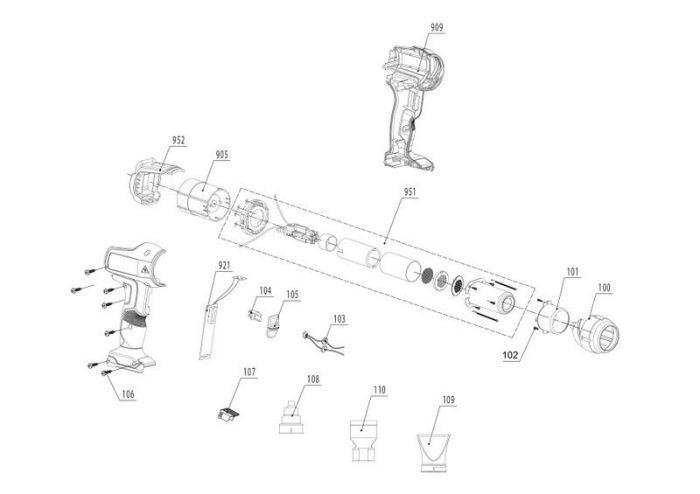 Фен будівельний акумуляторний Einhell TE-HA 18LI-Solo 200л/хв 350-550°C 200л/хв 1.04кг без АКБ та ЗП