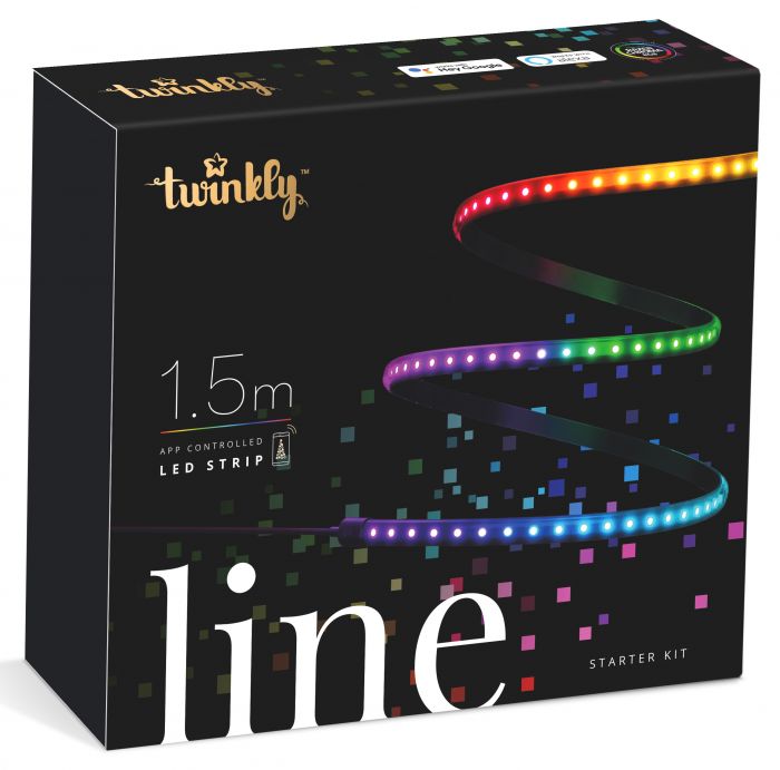 Стрічка Smart LED Twinkly Line RGB, Gen II, IP20, довжина 1,5м, кабель чорний