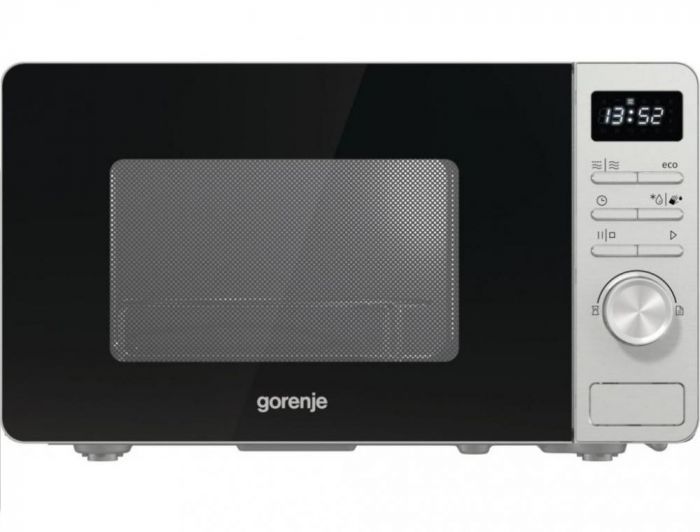 Мікрохвильова піч Gorenje, 23л, міх. управл., 800Вт, гриль, дисплей, нерж