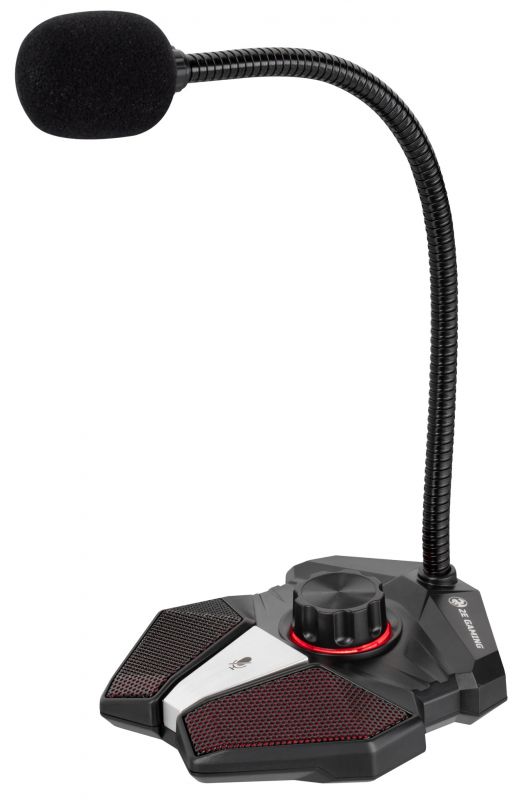 Мікрофон ПК 2E GAMING MG-001, Omni, mini-jack/USB-A, LED, 1.5м, чорний