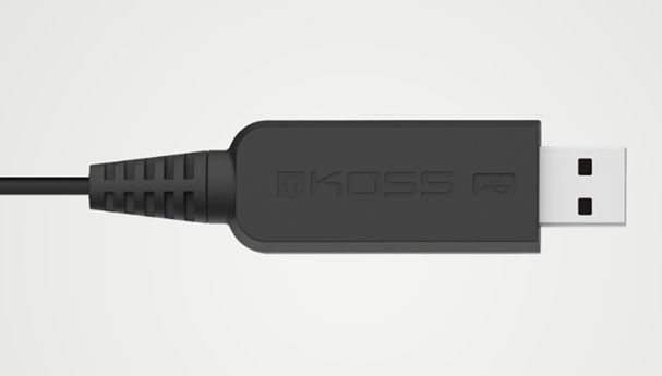 Гарнітура комп'ютерна стерео On-Ear Koss CS300, USB, Uni Mic, 2.4м, Чорний