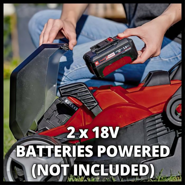 Газонокосарка акумуляторна Einhell PXC GE-CM 36/34-1 Li 36В(18+18) 33см 30л 20-65мм 11.9кг (без АКБ та ЗП)