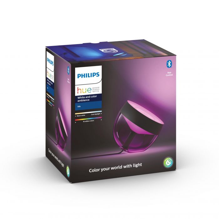 Настільний світильник розумний Philips Hue Iris, 2000K-6500K, RGB, ZigBee, Bluetooth, димування, чорний