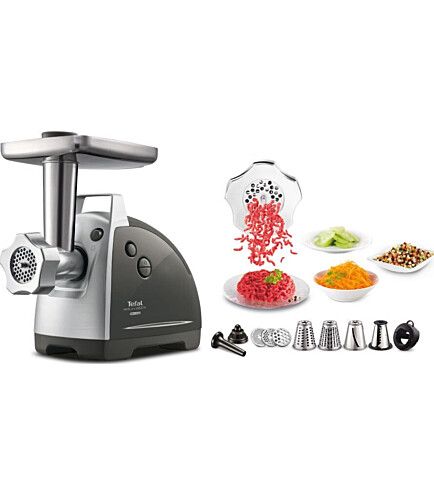 М'ясорубка Tefal HV8 Successor, 2200Вт, 4.5кг/хв, 3 решітки, насадка для ковбас, кеббе, 4 терки, пластик/метал, чорний