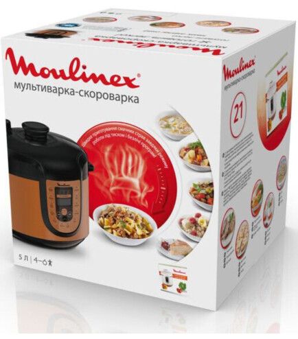 Мультиварка-скороварка Moulinex, 1000Вт, чаша-5л, сенсорне керув., метал/пластик, бронзово-чорний