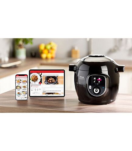 Мультиварка-скороварка Tefal Cook4me+ Connect, 1600Вт, чаша-6л, електронне керув., пластик, чорний