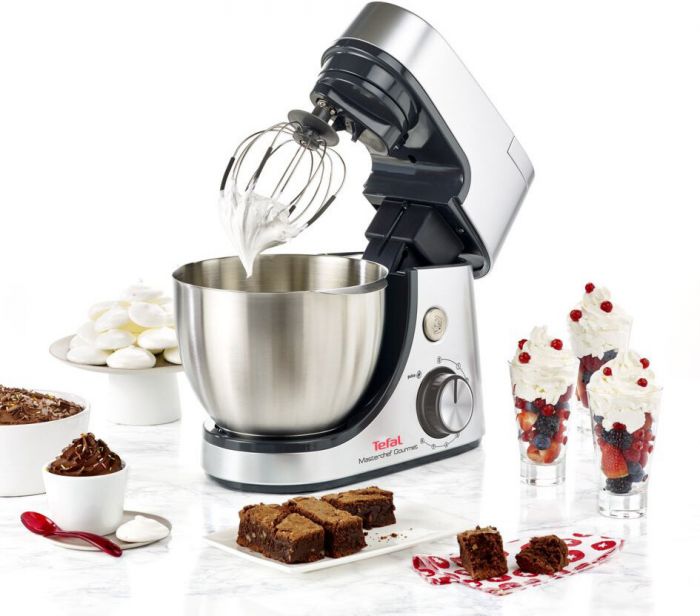 Кухонна машина Tefal Masterchef Gourmet 1100Вт, чаша-метал, корпус-пластик, насадок-6, сірий