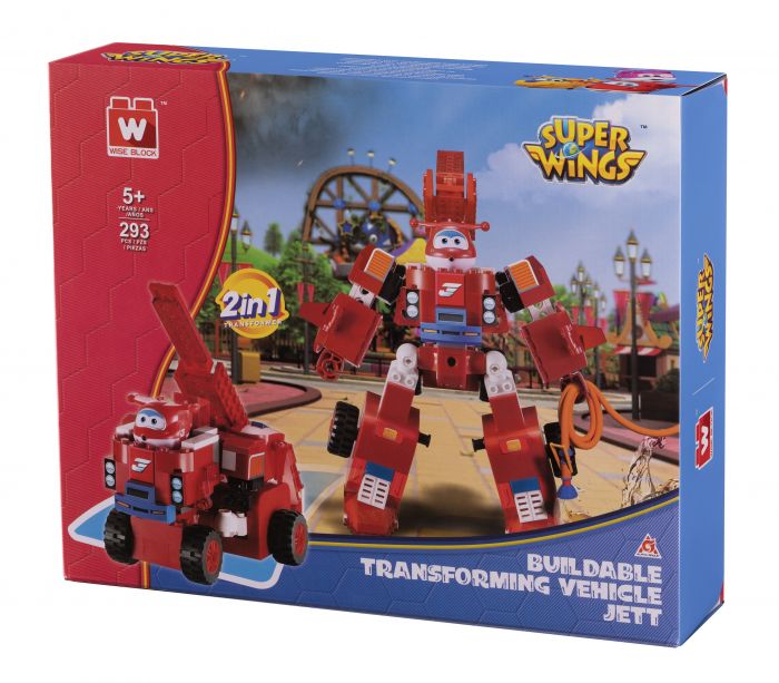 Конструктор-трансформер Super Wings Small Blocks 2в1 Buildable Transforming Vehicle Джетт (Jett)