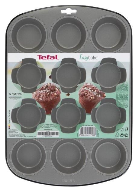 Форма для випікання мафінів Tefal Easybake baking, на 12шт, 38х27х3 см, вуглецева сталь